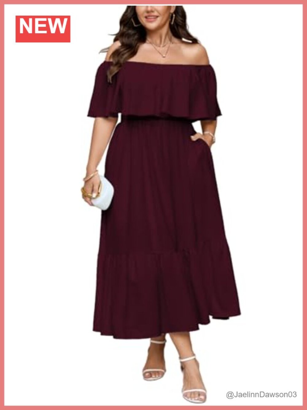 Plus Size Maxi Cocktail Dress Off Shoulder Wedding Guest Semi Formal